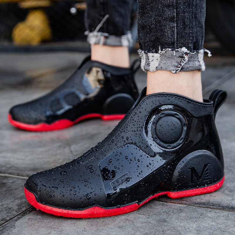 Motorcycle Rain Boots Men's Summer Youth Outdoor Non-slip Wading Shoes Fashion Low Top Flat Work Shoes Rubber Shoes | Luxury Home Accessories | Heulog Glow