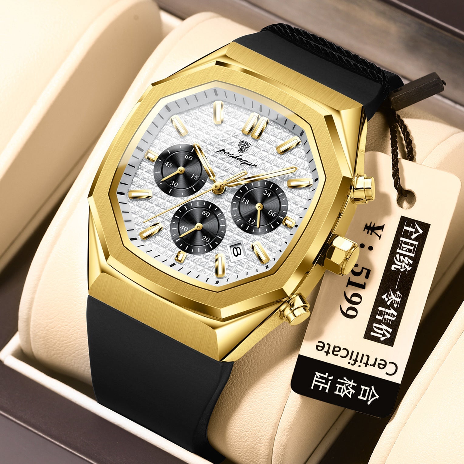 Multifunctional Six-pin Calendar Men's Watch Large Dial | Luxury Home Accessories | Heulog Glow