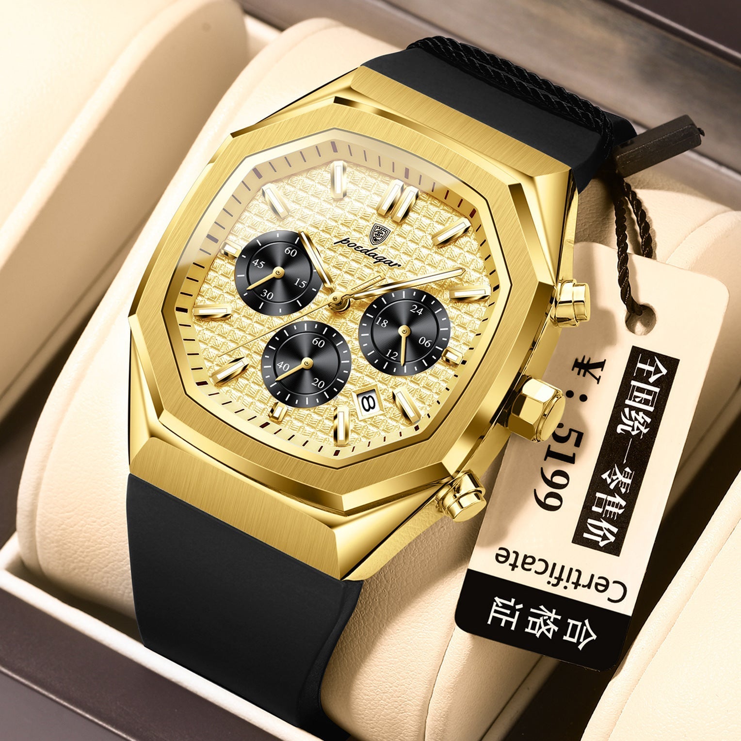 Multifunctional Six-pin Calendar Men's Watch Large Dial | Luxury Home Accessories | Heulog Glow