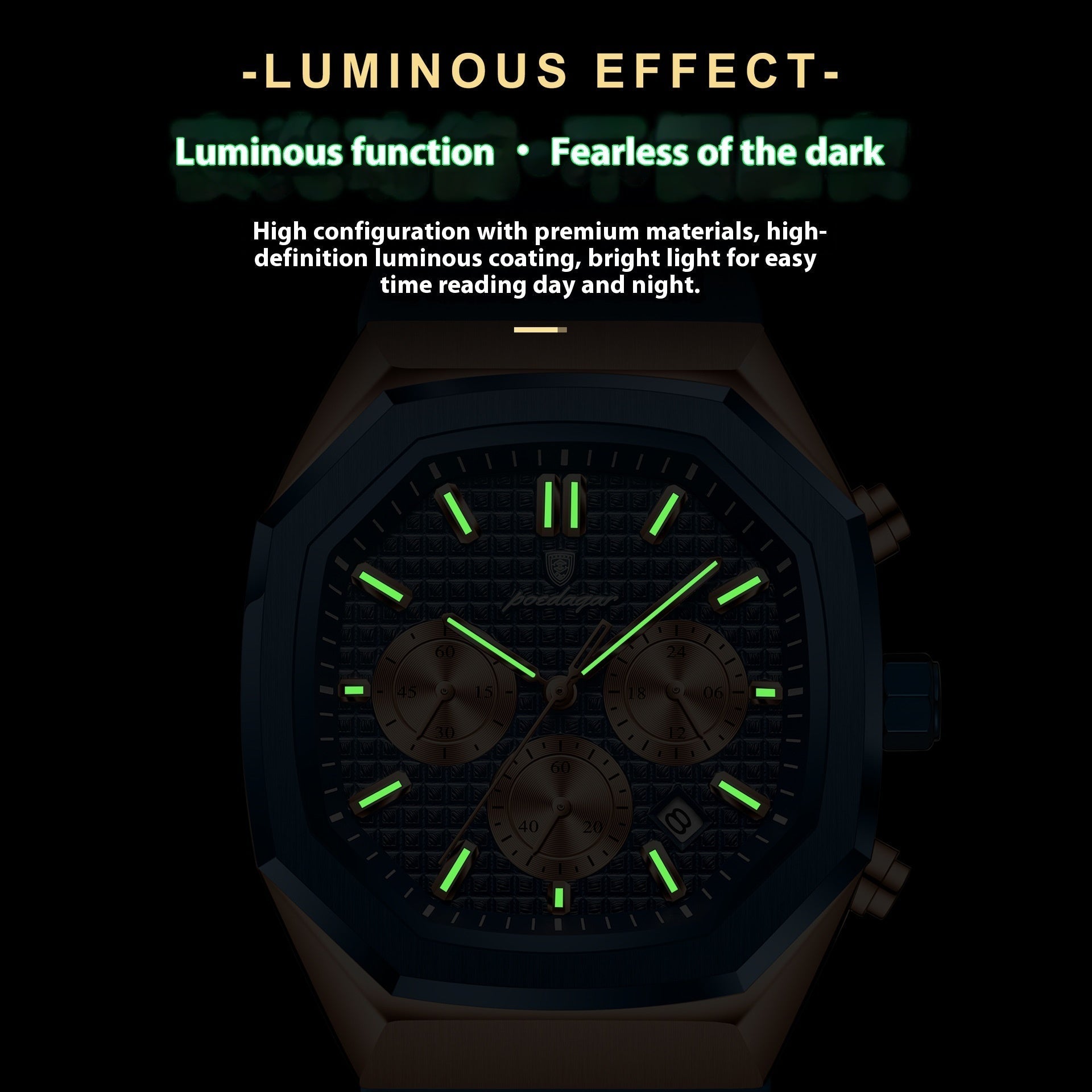 Multifunctional Six-pin Calendar Men's Watch Large Dial | Luxury Home Accessories | Heulog Glow