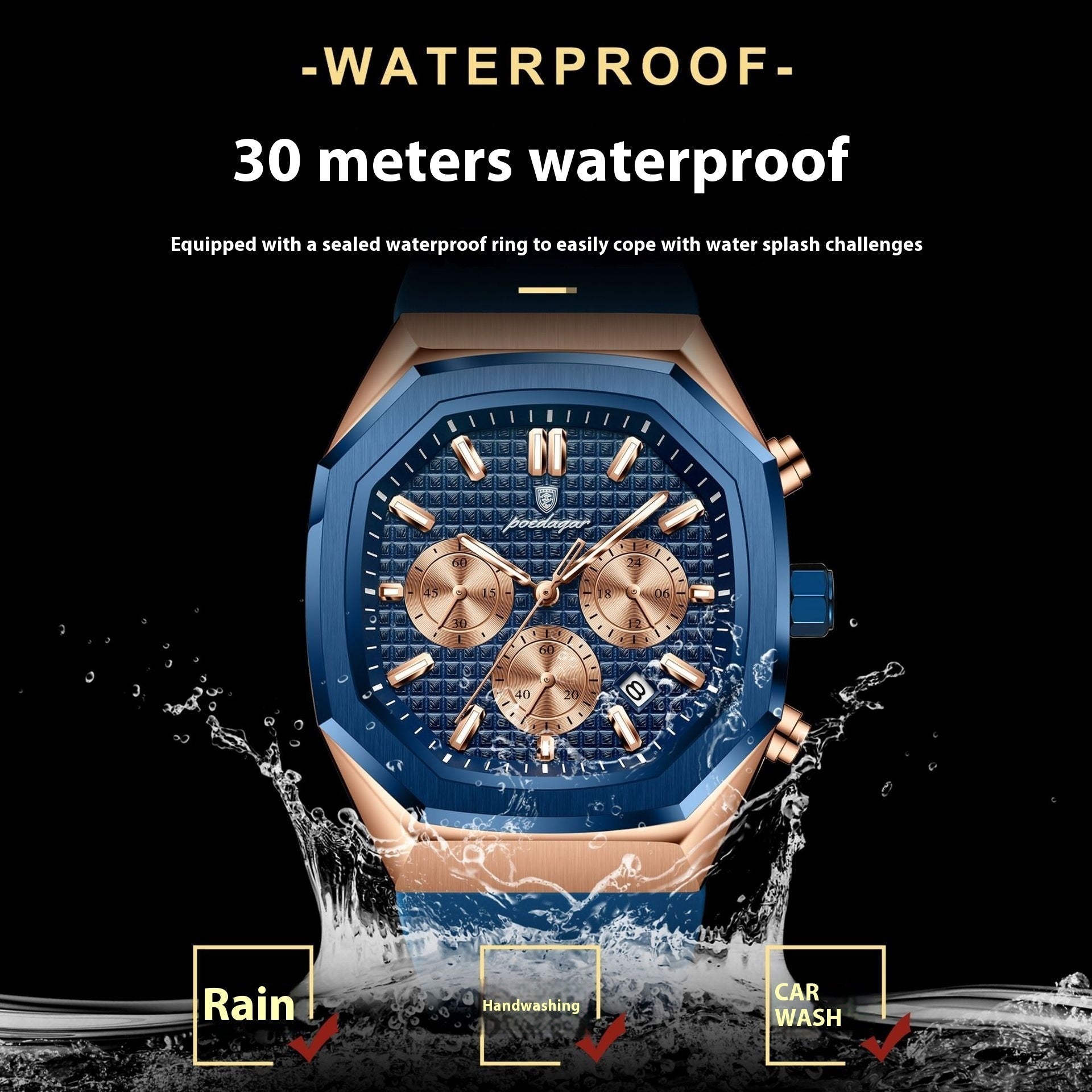 Multifunctional Six-pin Calendar Men's Watch Large Dial | Luxury Home Accessories | Heulog Glow