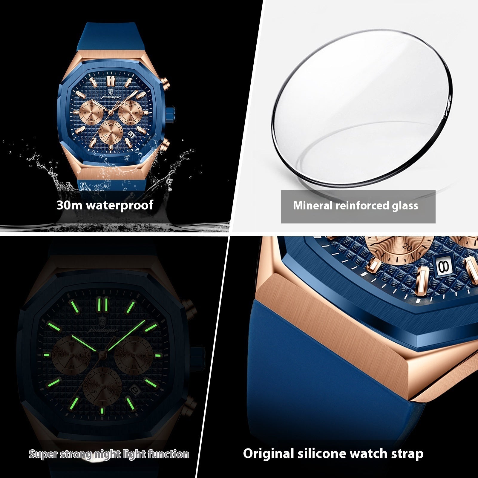 Multifunctional Six-pin Calendar Men's Watch Large Dial | Luxury Home Accessories | Heulog Glow