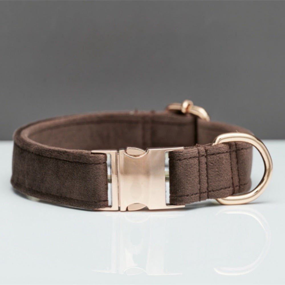 Multiple Colour Velvet Personalise Dog Collar Leash Set With Bow | Luxury Home Accessories | Heulog Glow