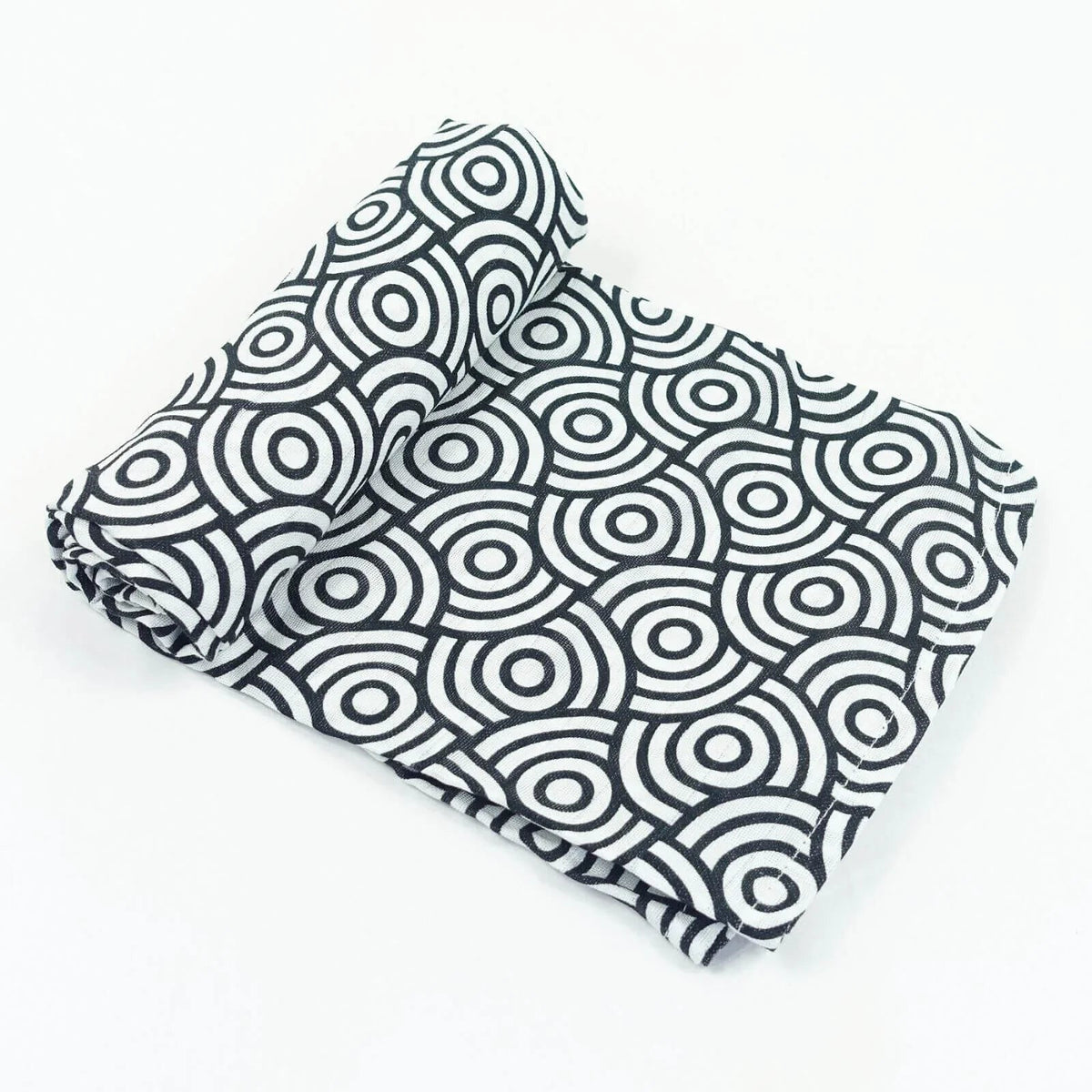 MuslinZ Bamboo/Organic Cotton Muslin Swaddle 120x120cm - Black Swirl | Luxury Home Accessories | Heulog Glow