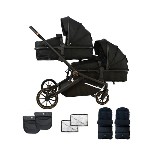 My Babiie MB33 Tandem Pushchair - Black Leopard | Luxury Home Accessories | Heulog Glow