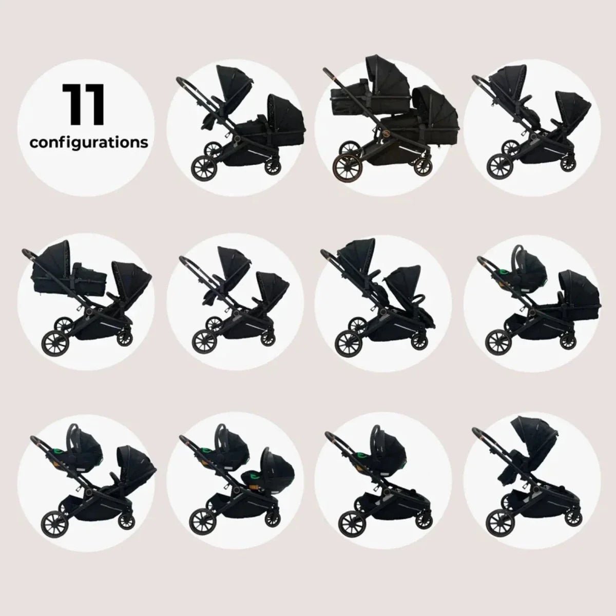 My Babiie MB33 Tandem Pushchair - Black Leopard | Luxury Home Accessories | Heulog Glow