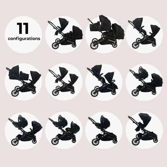 My Babiie MB33 Tandem Pushchair - Black Leopard | Luxury Home Accessories | Heulog Glow