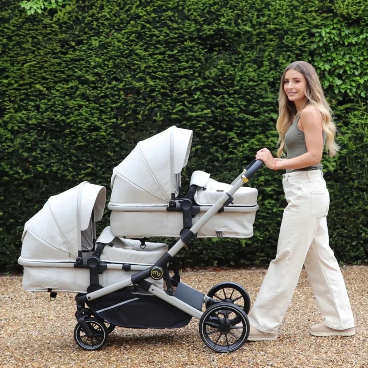 My Babiie MB33 Tandem Pushchair - Ivory | Luxury Home Accessories | Heulog Glow