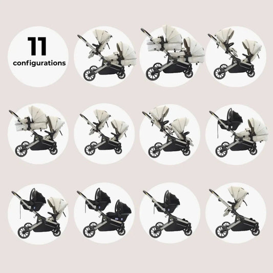 My Babiie MB33 Tandem Pushchair - Ivory | Luxury Home Accessories | Heulog Glow