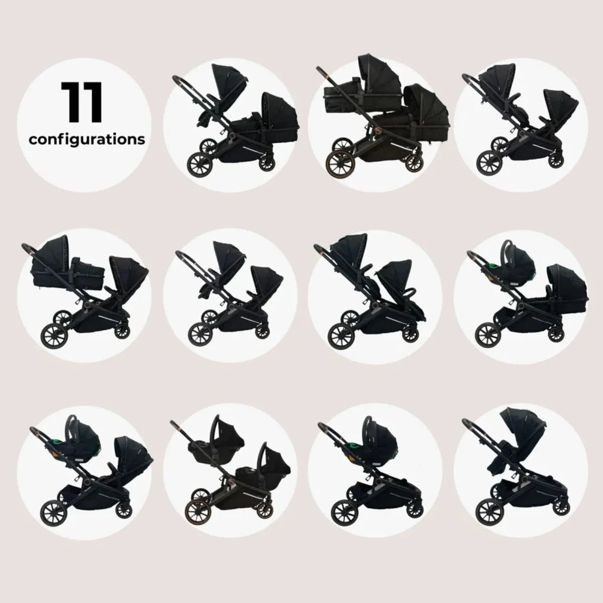 My Babiie MB33 Twin Travel System - Black Leopard | Luxury Home Accessories | Heulog Glow