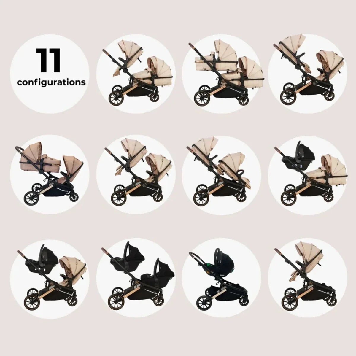My Babiie MB33 Twin Travel System - Giraffe | Luxury Home Accessories | Heulog Glow