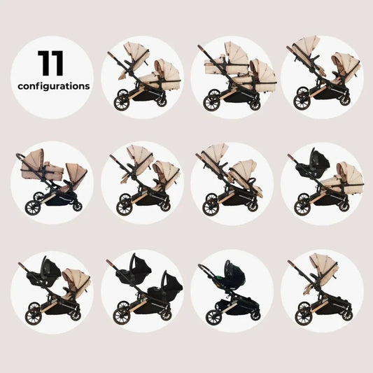My Babiie MB33 Twin Travel System - Giraffe | Luxury Home Accessories | Heulog Glow