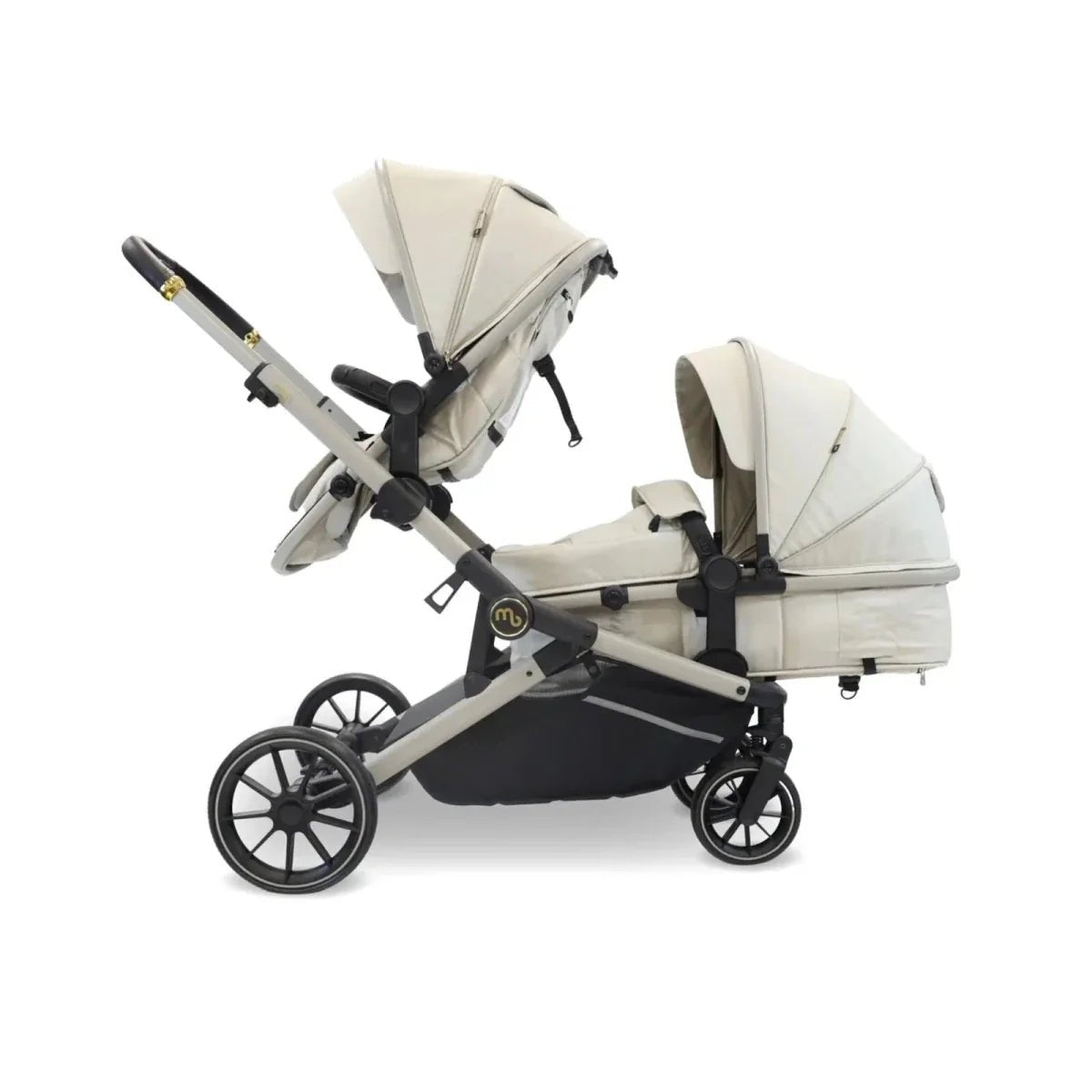 My Babiie MB33 Twin Travel System - Ivory | Luxury Home Accessories | Heulog Glow