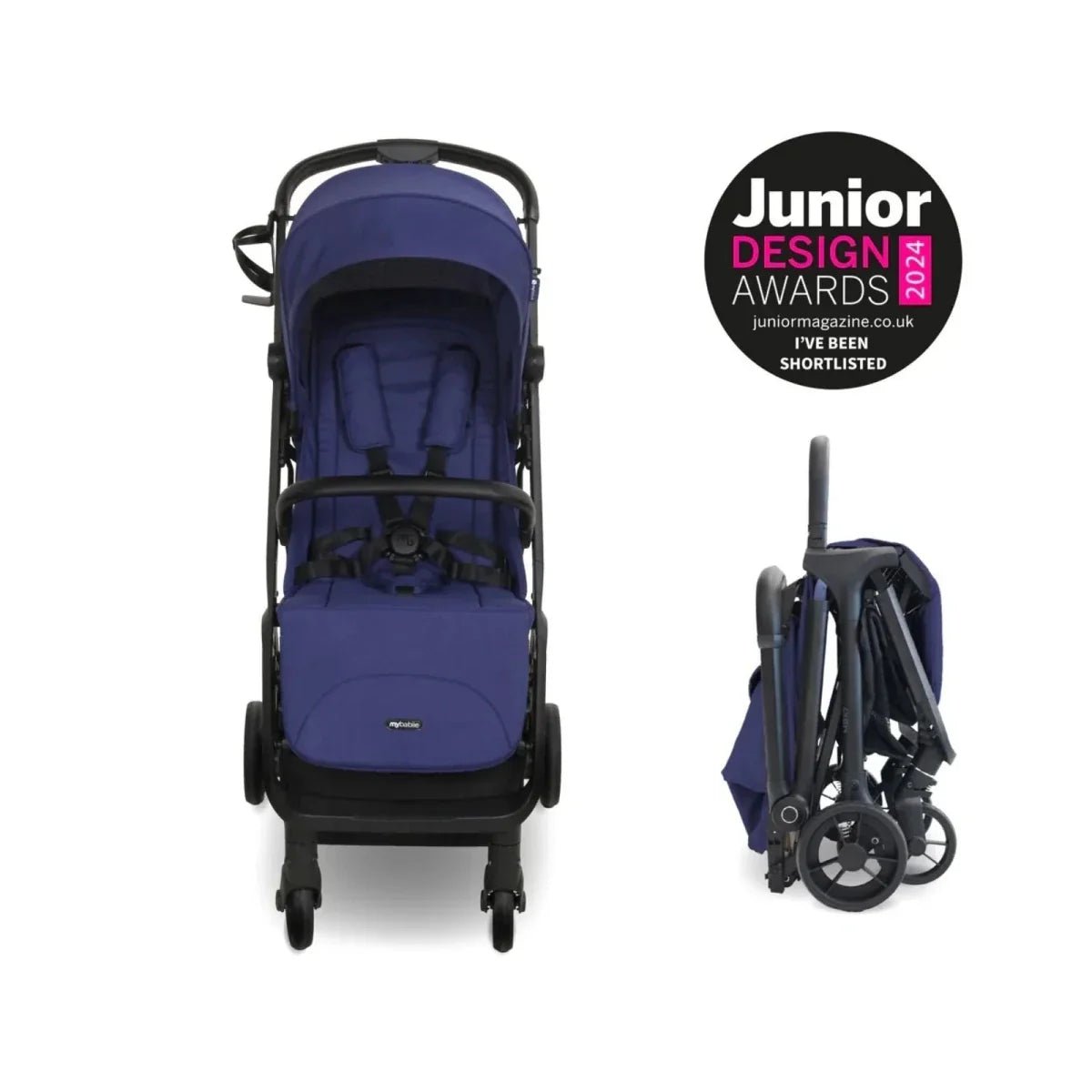 My Babiie MBX7 Auto-Fold Compact Stroller - Indigo | Luxury Home Accessories | Heulog Glow