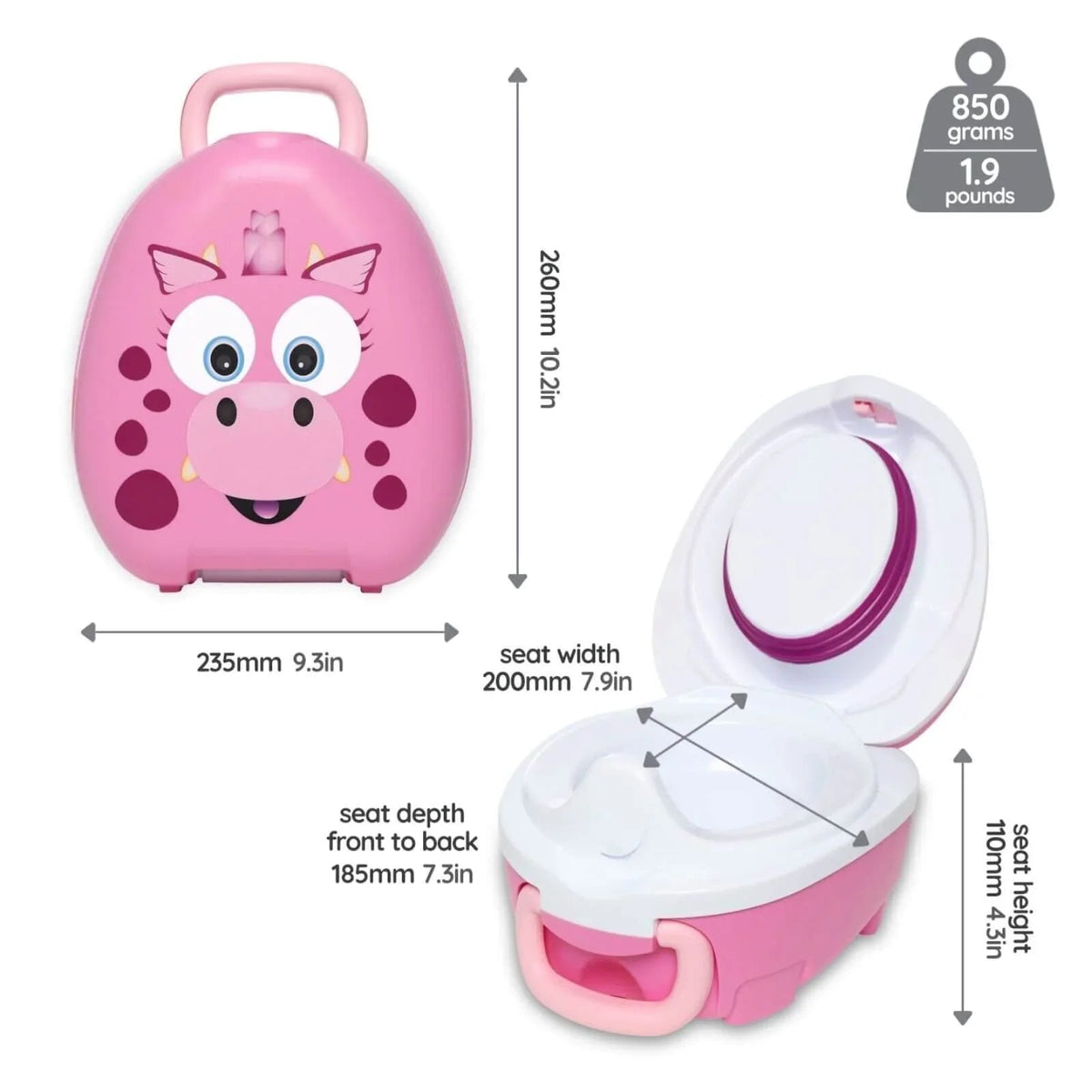 My Carry Potty - Pink Dragon | Luxury Home Accessories | Heulog Glow