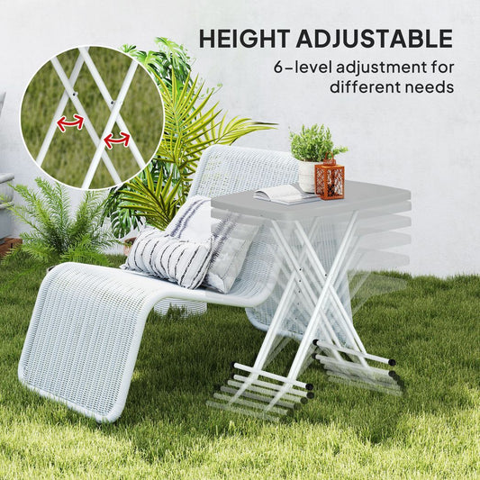 Outsunny Folding Coffee Table, Height Adjustable Bistro Table