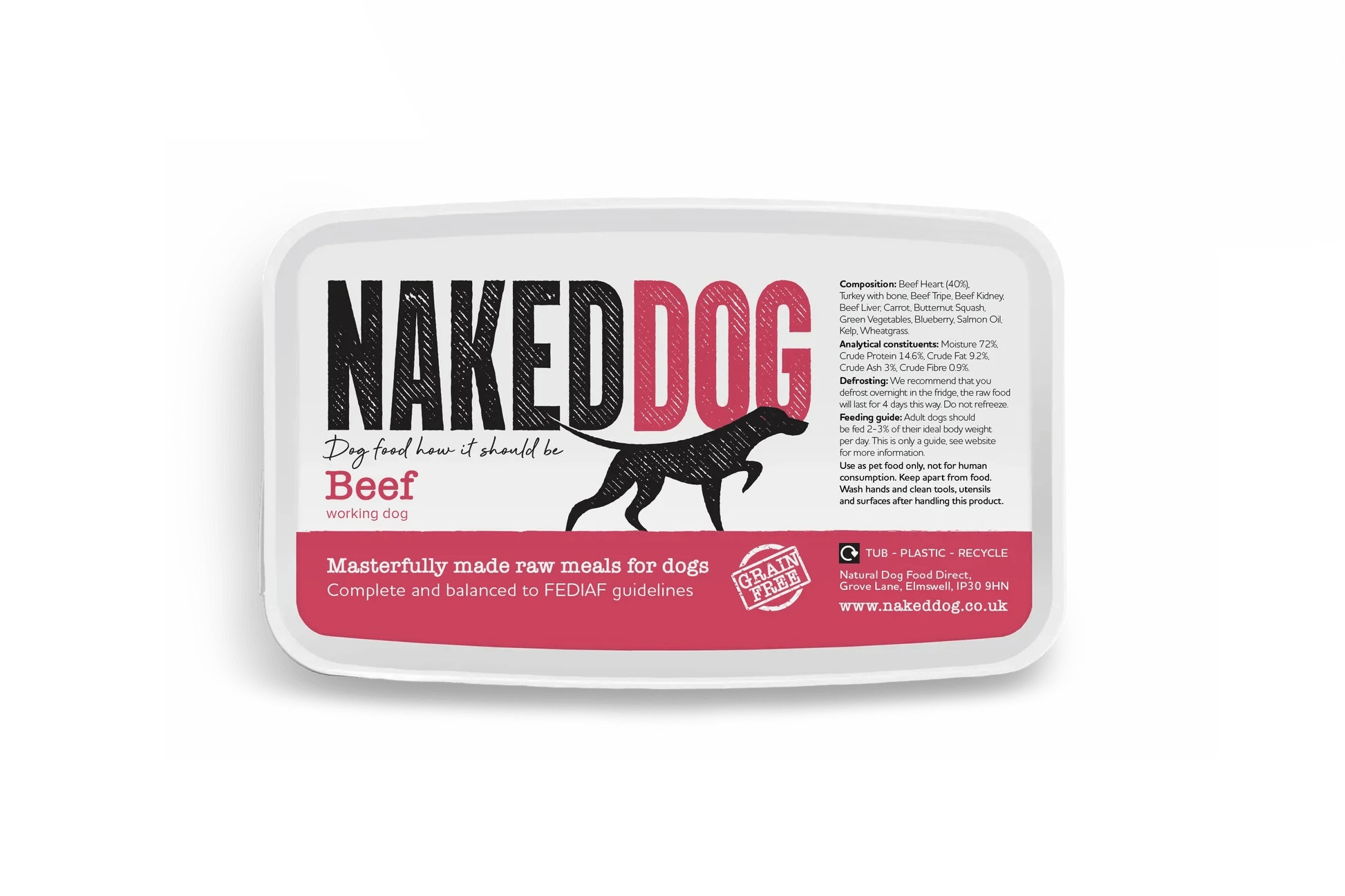 Naked Dog Beef Complete 2 x 500g | Luxury Home Accessories | Heulog Glow