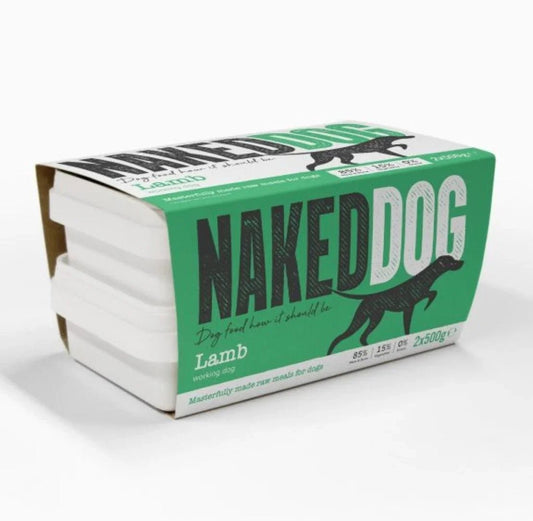 Naked Dog Original 85/15 Lamb 2x500g | Luxury Home Accessories | Heulog Glow