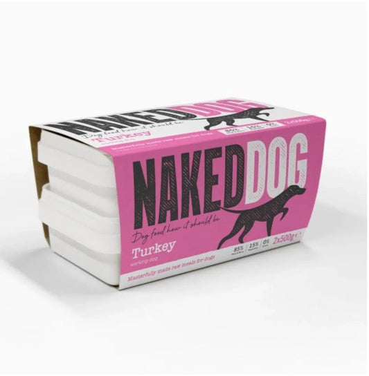 Naked Dog Original 85/15 Turkey 2x500g | Luxury Home Accessories | Heulog Glow