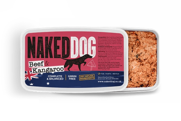 NAKED DOG Original Beef & Kangaroo 2x500g | Luxury Home Accessories | Heulog Glow