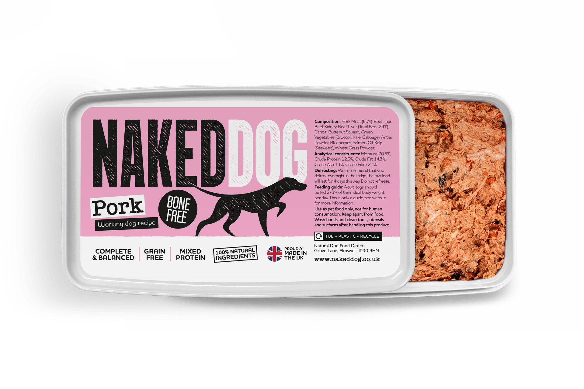 Naked Dog Original Pork (Bone Free) 1kg | Luxury Home Accessories | Heulog Glow