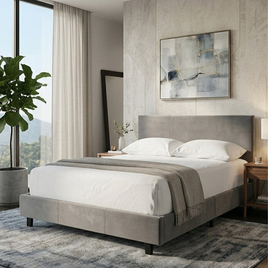 Napoli Grey King Bed | Luxury Home Accessories | Heulog Glow