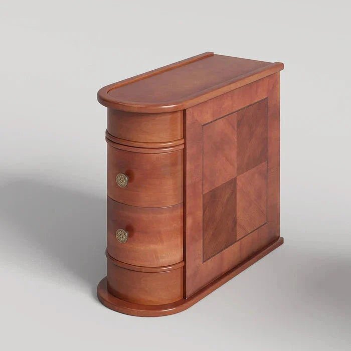 Narrow Storage End Table - Sofa Side & Bedside Table with 2 Easy-Glide Drawers | Luxury Home Accessories | Heulog Glow