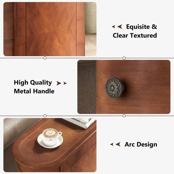 Narrow Storage End Table - Sofa Side & Bedside Table with 2 Easy-Glide Drawers | Luxury Home Accessories | Heulog Glow