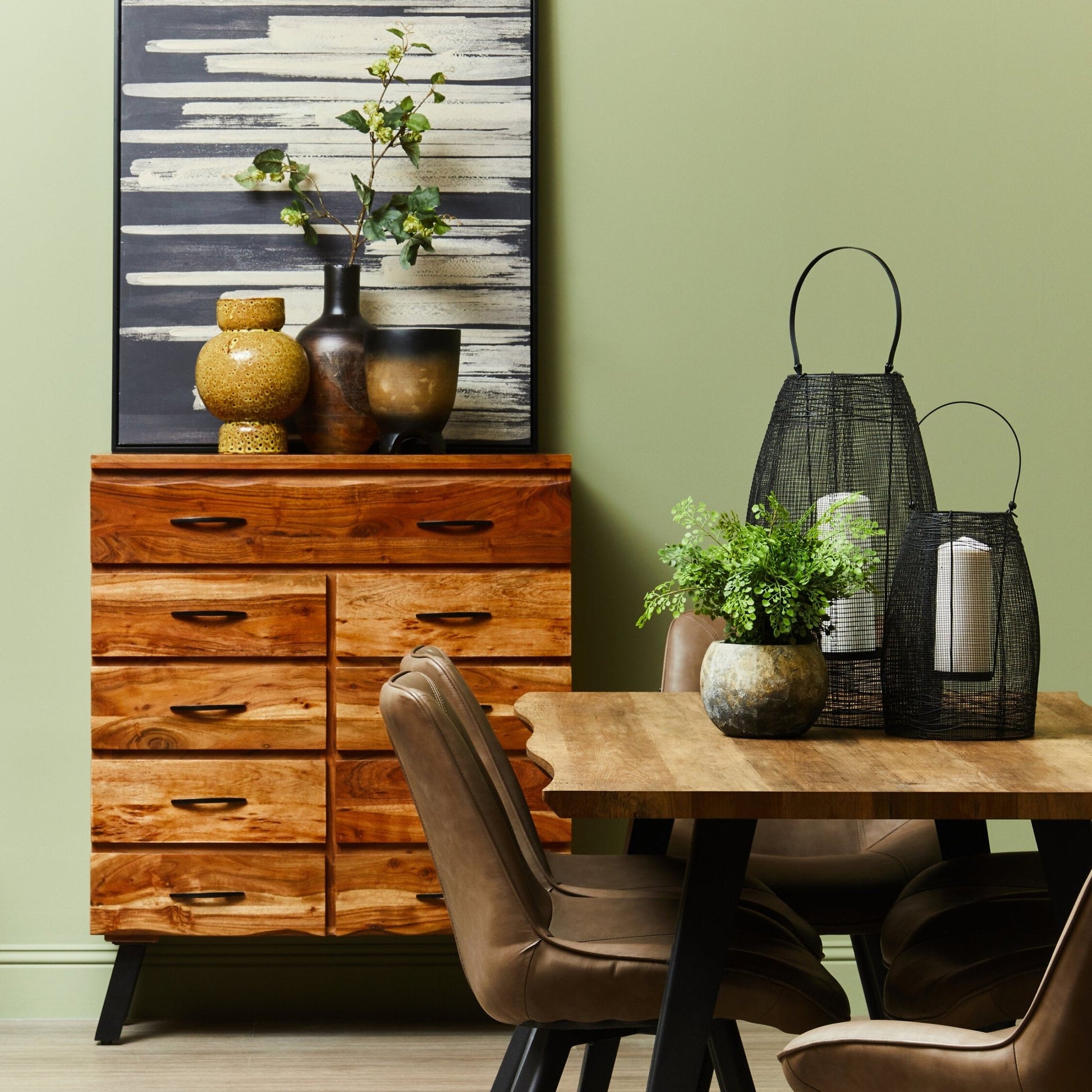 Nashik 9 Drawer Acacia Chest | Luxury Home Accessories | Heulog Glow