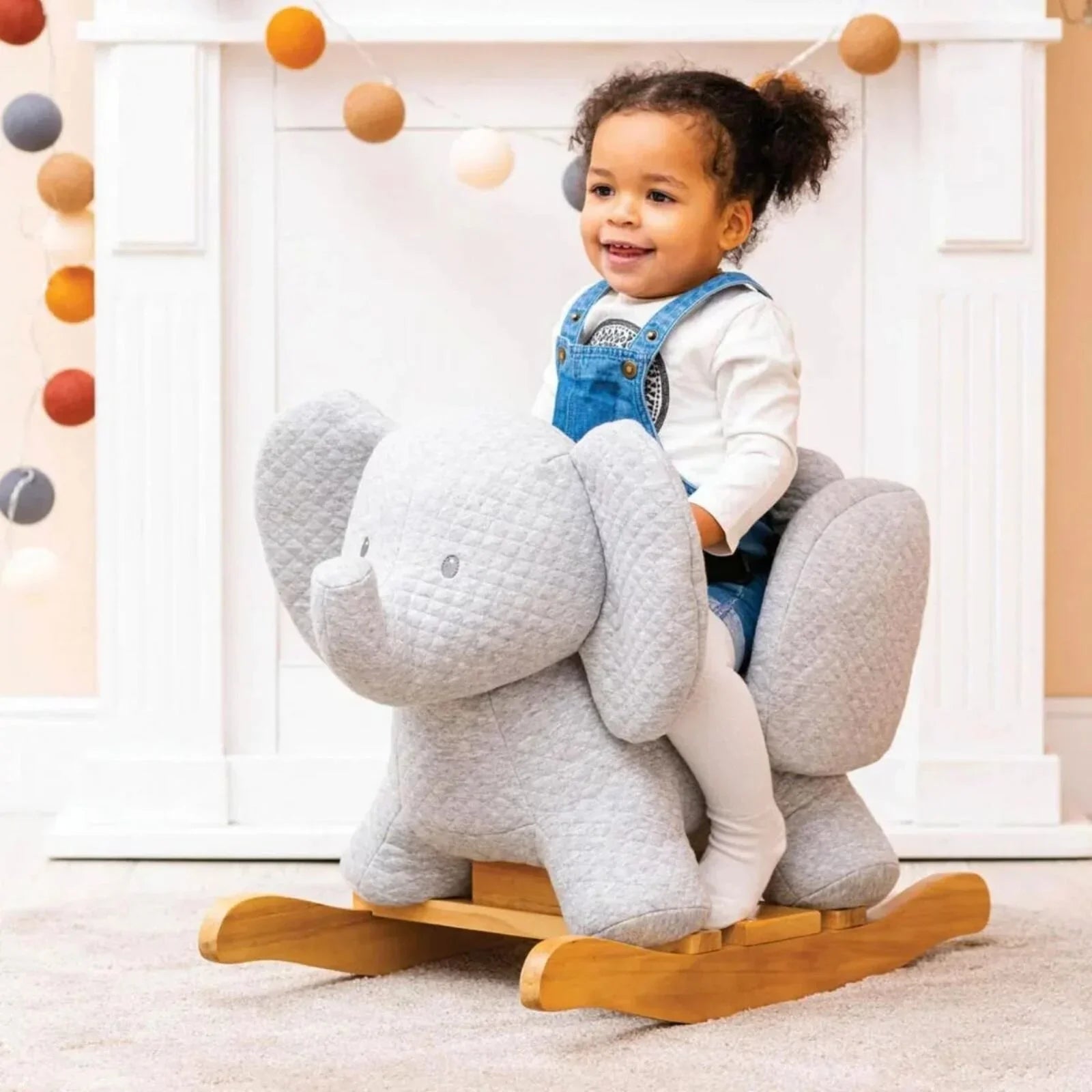 Nattou Tembo Cotton Elephant Rocker | Luxury Home Accessories | Heulog Glow