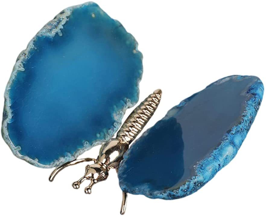 Natural Agate Butterfly Wings Light Luxury Mineral Ornament | Luxury Home Accessories | Heulog Glow