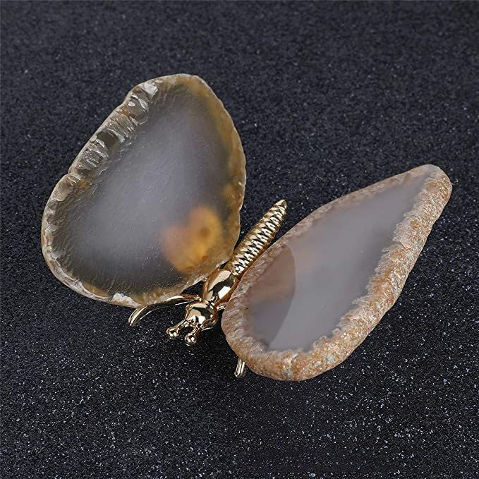 Natural Agate Butterfly Wings Light Luxury Mineral Ornament | Luxury Home Accessories | Heulog Glow