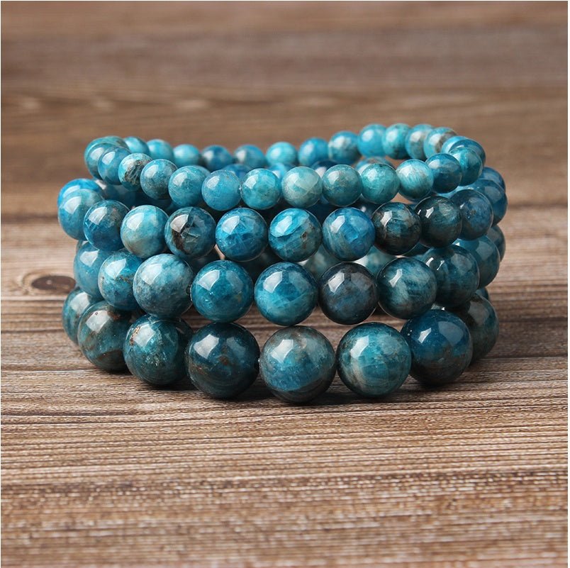 Natural Blue Apatite Bracelets Are Suitable For Men And Women To Wear Elastic Beaded Jewelry | Luxury Home Accessories | Heulog Glow