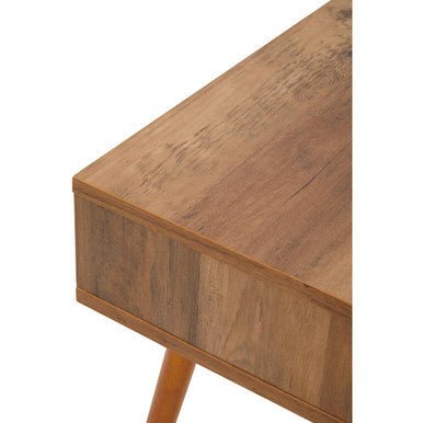 Natural Brown Wood Effect Bedside Table with 1 Drawer and Angular Legs | Frida | Luxury Home Accessories | Heulog Glow