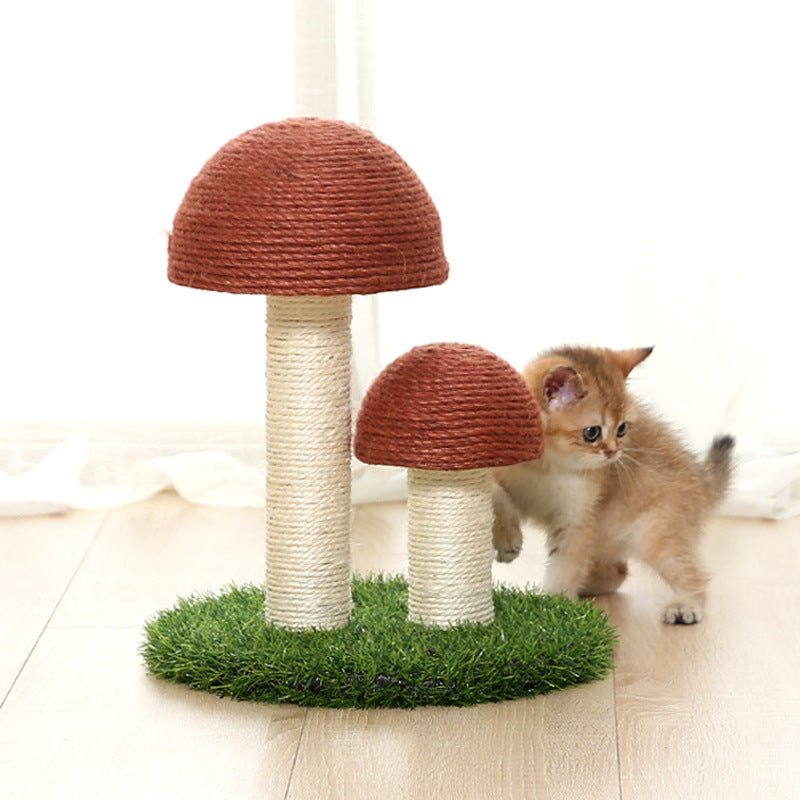 Natural linen mushroom scratching post | Luxury Home Accessories | Heulog Glow