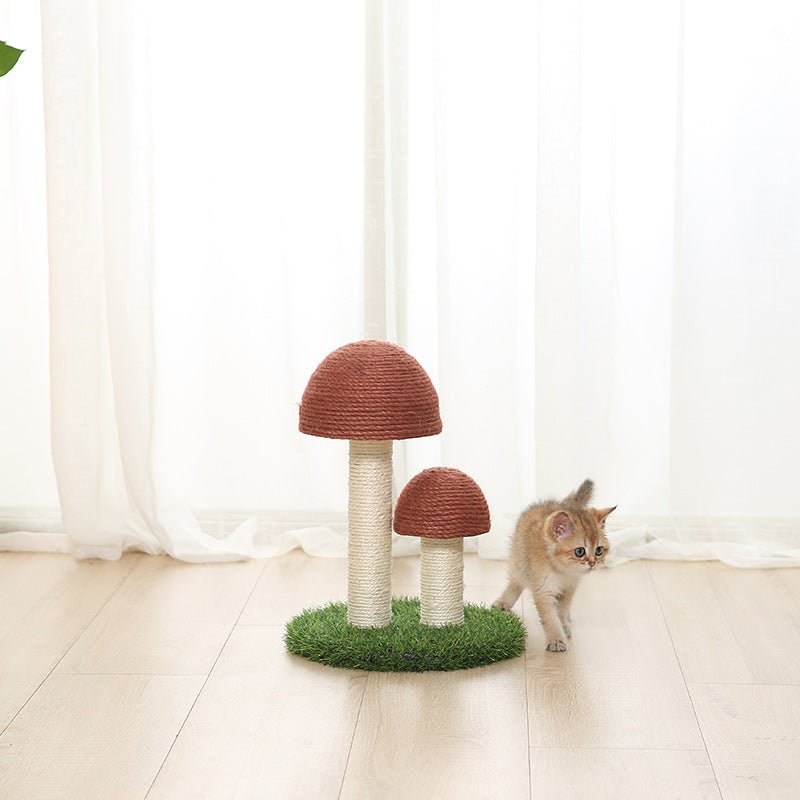 Natural linen mushroom scratching post | Luxury Home Accessories | Heulog Glow
