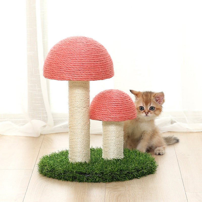 Natural linen mushroom scratching post | Luxury Home Accessories | Heulog Glow