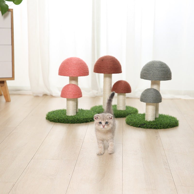 Natural linen mushroom scratching post | Luxury Home Accessories | Heulog Glow