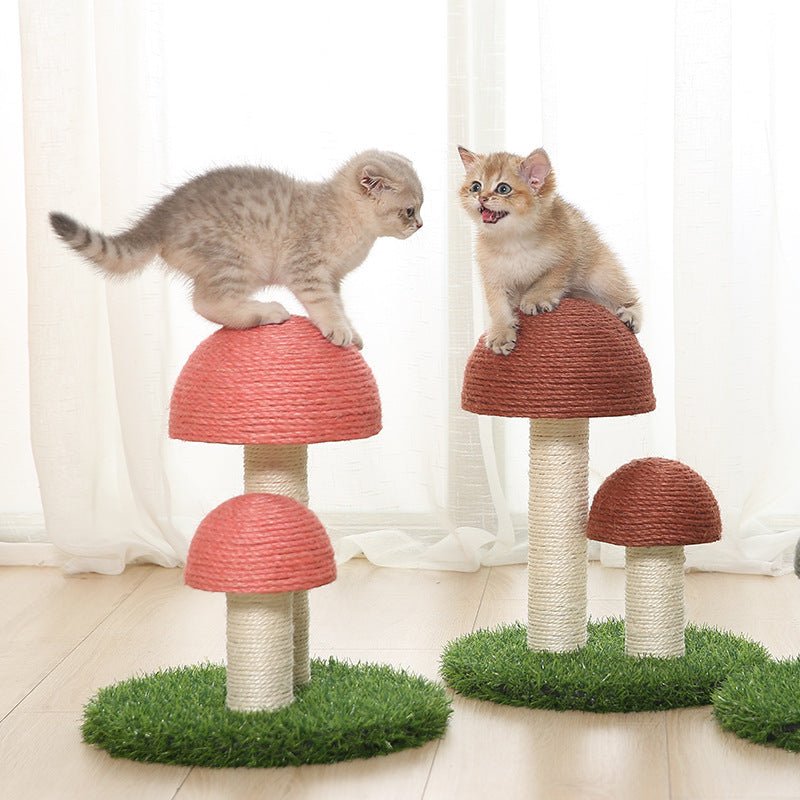 Natural linen mushroom scratching post | Luxury Home Accessories | Heulog Glow