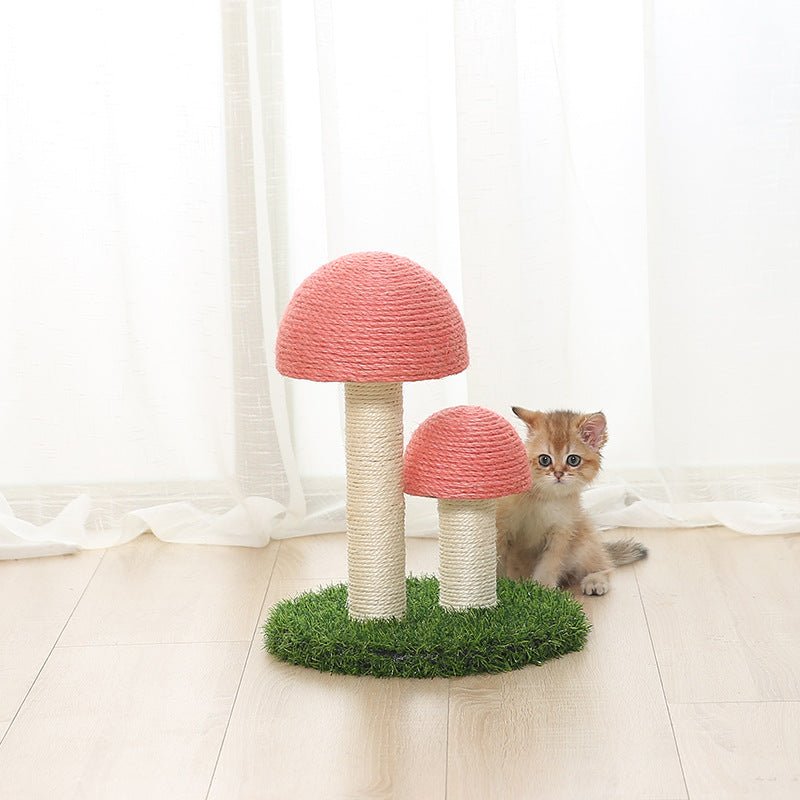 Natural linen mushroom scratching post | Luxury Home Accessories | Heulog Glow