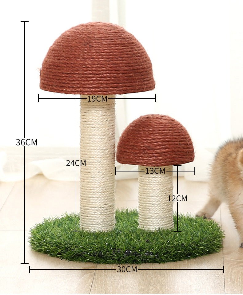 Natural linen mushroom scratching post | Luxury Home Accessories | Heulog Glow