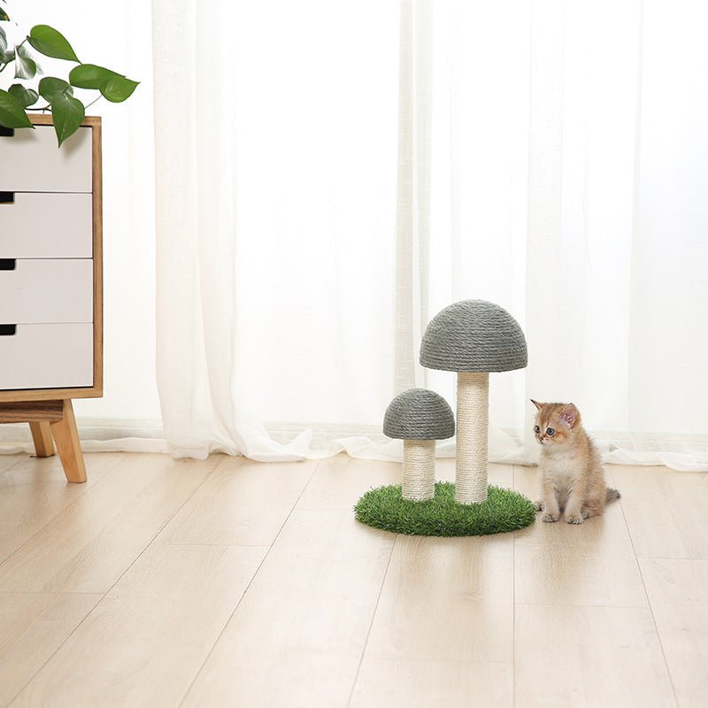Natural linen mushroom scratching post | Luxury Home Accessories | Heulog Glow