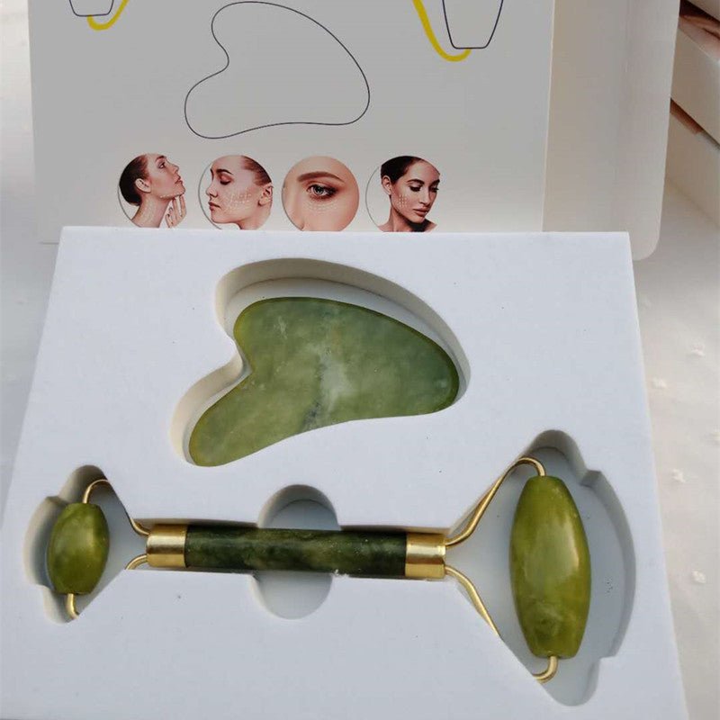 Natural Powder Crystal Jade Roller Beauty Face-lifting Double-head Massager | Luxury Home Accessories | Heulog Glow