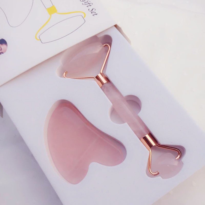 Natural Powder Crystal Jade Roller Beauty Face-lifting Double-head Massager | Luxury Home Accessories | Heulog Glow