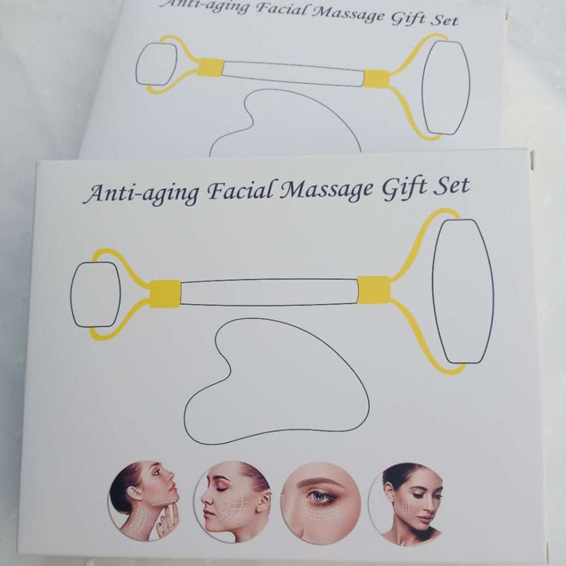 Natural Powder Crystal Jade Roller Beauty Face-lifting Double-head Massager | Luxury Home Accessories | Heulog Glow