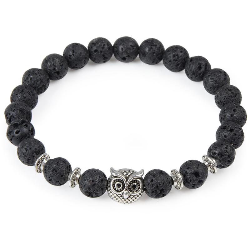Natural Stone Owl Head Yoga Bracelet | Luxury Home Accessories | Heulog Glow
