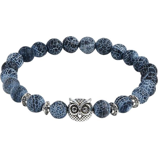 Natural Stone Owl Head Yoga Bracelet | Luxury Home Accessories | Heulog Glow