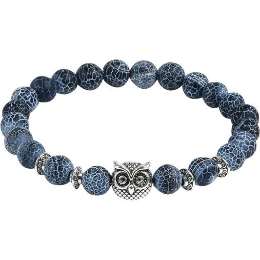 Natural Stone Owl Head Yoga Bracelet | Luxury Home Accessories | Heulog Glow