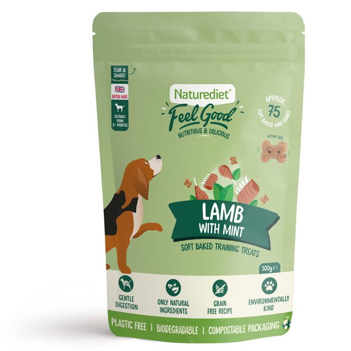 NatureDiet Feel Good Lamb with Mint Treats 100g | Luxury Home Accessories | Heulog Glow