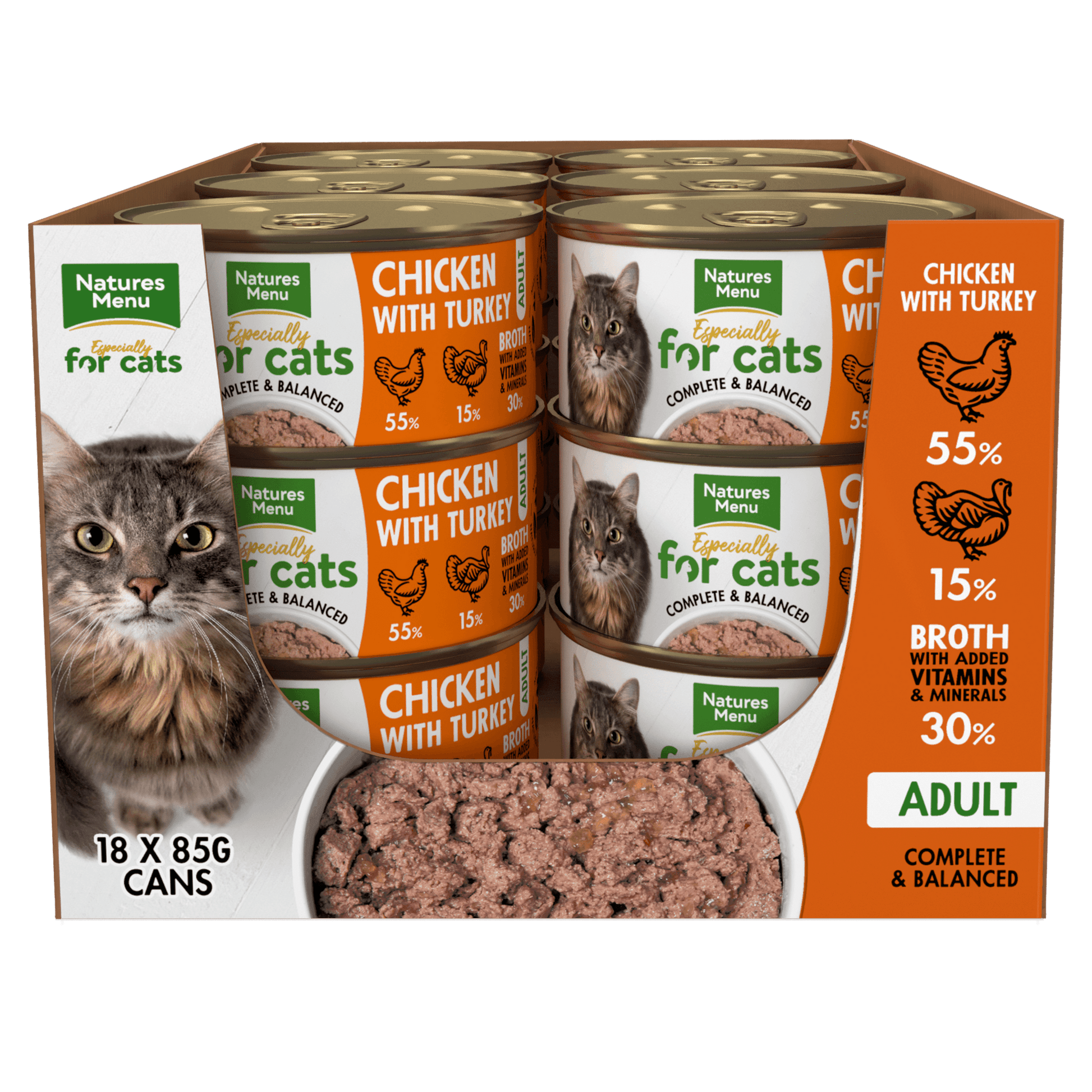 Natures Menu Cat Chicken & Turkey Tins 18x85g | Luxury Home Accessories | Heulog Glow